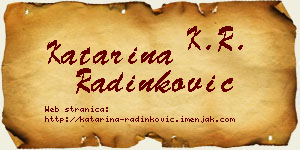 Katarina Radinković vizit kartica